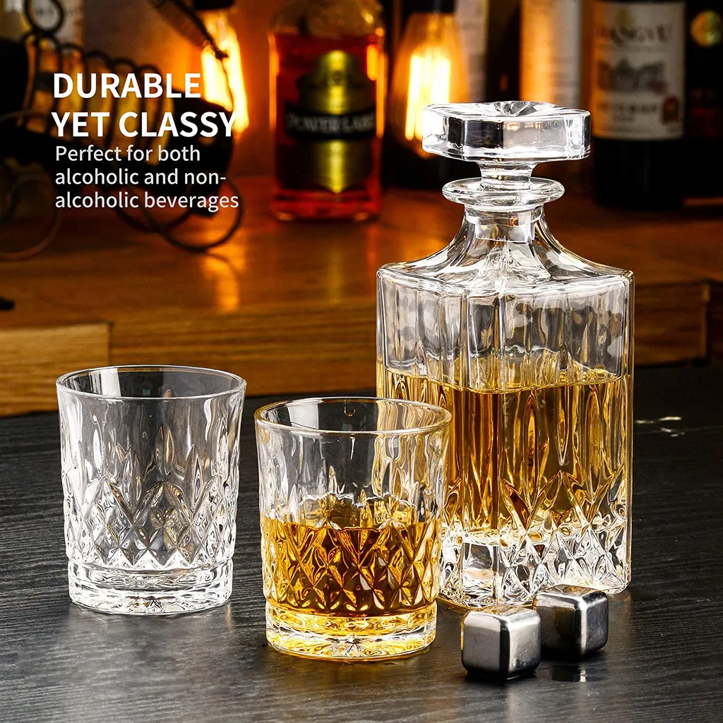 Amisglass Whiskey Karaffe Mit 2 Gläsern, Whiskey Set, 3-teilig, Whisky Dekanter 700ml Und Whisky Gläser 300ml 2 Stück, Kristallgläser & Longdrinkgläser 7 Amisglass Whiskey Karaffe Mit 2 Gläsern, Whiskey Set, 3-teilig, Whisky Dekanter 700ml Und Whisky Gläser 300ml 2 Stück, Kristallgläser & Longdrinkgläser – Bild 7