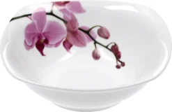 Frühstücksset 18-tlg. Kyoto Orchidee Leicht Eckig Porzellan Für 6 Personen Weiß MitNachbildung -Küchenzubehör bbb6a9195be90a375291236ae481ea09