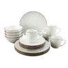 CreaTable 20317 Kombiservice Vintage Nature Für 4 Personen, Porzellan, Weiß (1 Set, 16-teilig)