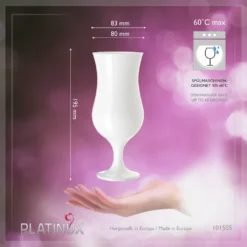 Weiße Cocktailgläser 400ml (max. 470ml) Longdrinkgläser Set 6 Stück Bargläser -Küchenzubehör bf73b25ea603b5b95c9befd36675a157