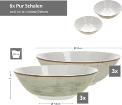 24tlg. Kombiservice Pur 6Pers Kaffeebecher Müslischale Kuchenteller + Speiseteller Flach Porzellan -Küchenzubehör c06796a86595efab6d5a96ab43018272