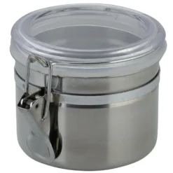 AXENTIA Edelstahl Vorratsdose 500 Ml, Ø 10 X H8 Cm, Mit Kunststoff Deckel Und Silikon Dichtungsring, Aufbewahrungsdose, Aufbewahrungsbox