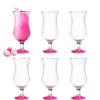 Platinux Cocktailgläser Set 6 Stück 420ml Longdrinkgläser Bargläser Hurricane Groß (Pink)