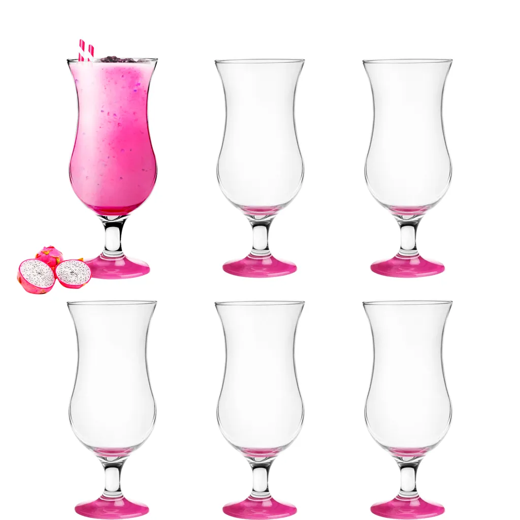 Platinux Cocktailgläser Set 6 Stück 420ml Longdrinkgläser Bargläser Hurricane Groß (Pink) 1 Platinux Cocktailgläser Set 6 Stück 420ml Longdrinkgläser Bargläser Hurricane Groß (Pink)