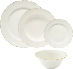 Kütahya Porselen Ilay 24 Teile Porzellan Geschirr Set Gold BNILY24Y2520 -Küchenzubehör c56860c0429cf1a2cd0456105d8327fa