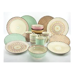 CreaTable 20310 Kombiservice Mandala Für 4 Personen, Steinzeug, Mehrfarbig (1 Set, 16-teilig) -Küchenzubehör c5fcb23f7f3235aec257abcd9ebae2d1