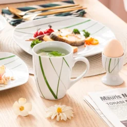 VEWEET Porzellan Tafelservice 'Aviva' 100-teilig Set, Kombiservice Mit Dessertteller, Speiseteller, Suppenteller, Müslischalen, Kaffeebecher, Kaffeetassen Set, Eierbecher, Milch- Und Zuckerset -Küchenzubehör ca6b15f33907e39ed58dd512990fb84c