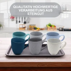 MIAMIO - 6 Er Set Kaffeetassen Palmanova Collection - Ocean -Küchenzubehör cb06232f1626566d6aad9c941b157c3d