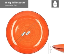 Service 18tlg. Tellerset Uni Bunt, Für 6 Personen In Unterschiedlichen Farben -Küchenzubehör cc057551f375e471b3c394e98e3c999a