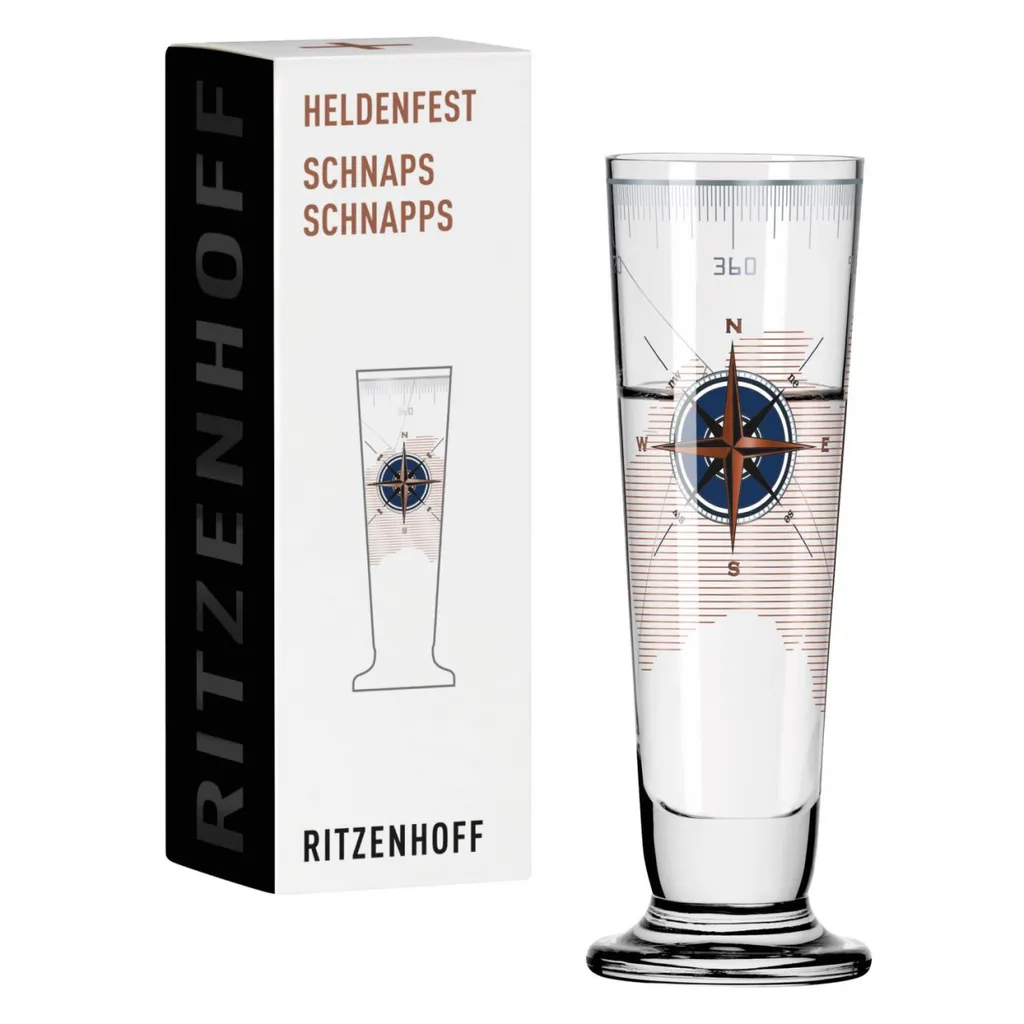 Ritzenhoff Heldenfest 05 Schnapsglas, Pinnchen KOMPASS By Iris Interthal 2018 1 Ritzenhoff Heldenfest 05 Schnapsglas, Pinnchen KOMPASS By Iris Interthal 2018