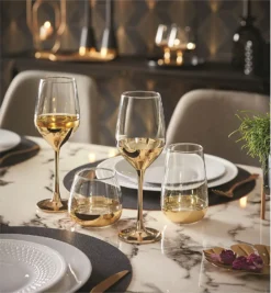 CreaTable 23461 Golden Days Weinglas 350 Ml, Klar (4er Pack) -Küchenzubehör ce3fef8af2fd9ff8f562a26b4282defd