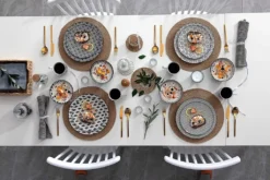 Vancasso, Haruka Porzellan Geschirrservice, 32-teilig Rund Kombiservice Geschirrset Tafelservice Für 8 Personen, Schwarz -Küchenzubehör d5877d925804a214f8f6d4149e6a76ff