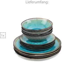 Sänger SÄNGER Steingut Geschirrset Capri, Tafelservice 12 Teilig Für 4 Personen -Küchenzubehör d60a775dbef7aa2dc55fb473b994f083