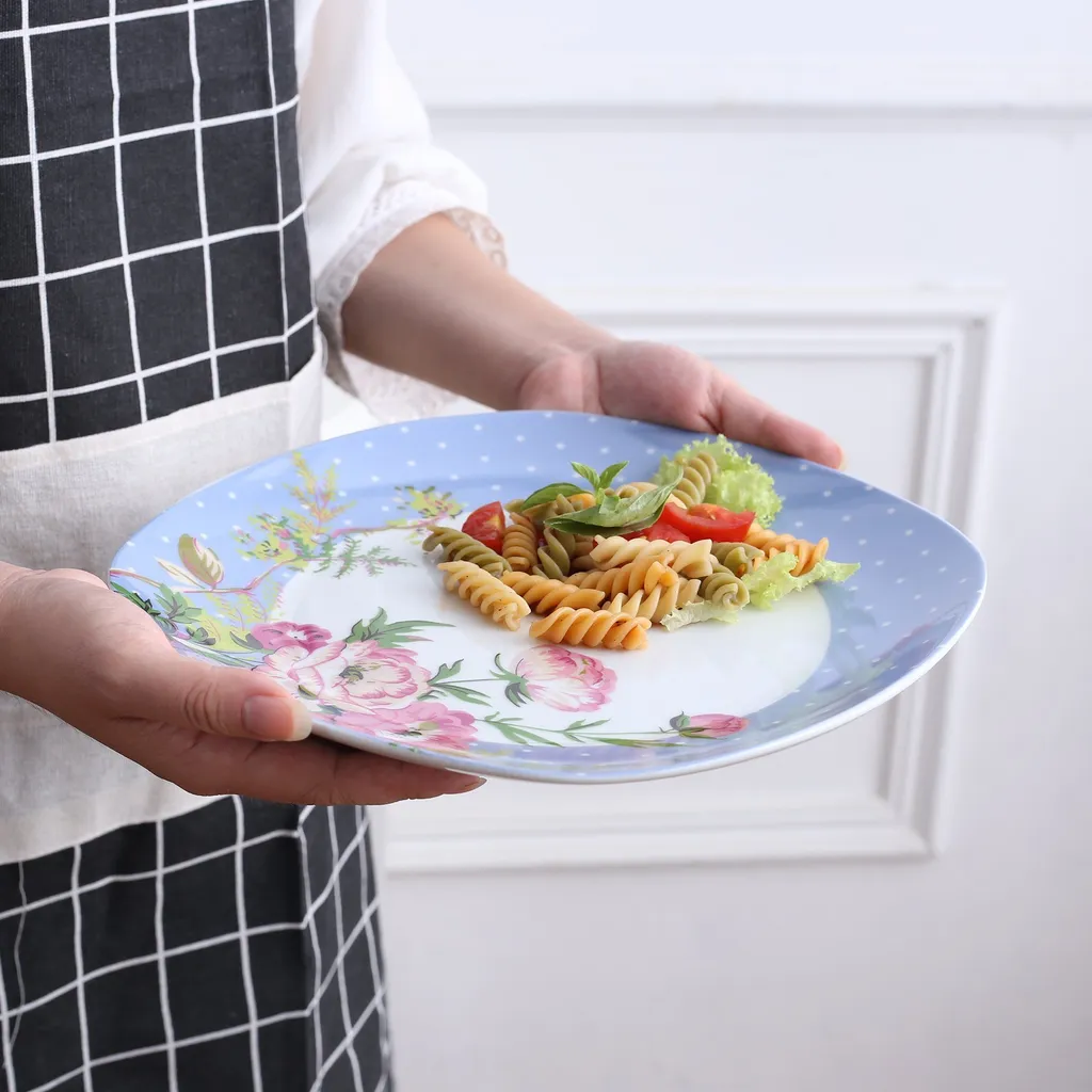 VEWEET 30-teilig Porzellan Tafelservice, Serie 'Hannah', Kombiservice Für 6 Personen, Blau Mit Floral Dekoration 4 VEWEET 30-teilig Porzellan Tafelservice, Serie 'Hannah', Kombiservice Für 6 Personen, Blau Mit Floral Dekoration – Bild 4