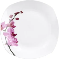 Kaffeeservice 18-tlg. Kyoto Orchidee Leicht Eckig Porzellan Für 6 Personen Weiß MitNachbildung -Küchenzubehör d6db4982b96d9517449f94cb9be88a8b