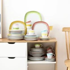 VEWEET Tafelservice 'SPARK' Aus Porzellan, 60-tlg Kombiservice, Kaffeetassen, Untertasse, Dessertteller, Speiseteller Und Suppenteller, Komplettservice Für 12 Personen 14 VEWEET Tafelservice 'SPARK' Aus Porzellan, 60-tlg Kombiservice, Kaffeetassen, Untertasse, Dessertteller, Speiseteller Und Suppenteller, Komplettservice Für 12 Personen -Küchenzubehör d70c7615b1817b389d4343a73e9b9f56