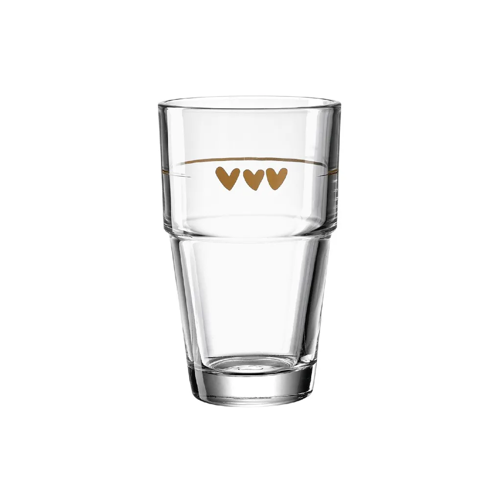 LEONARDO 043467 Solo Latte Macchiato Becher Mit Motiv Herzen, Glas, 410 Ml, Klar 1 LEONARDO 043467 Solo Latte Macchiato Becher Mit Motiv Herzen, Glas, 410 Ml, Klar
