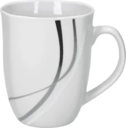 Van Well Frühstücksservice Silver Night, 12tlg 6 Personen, 6 Kaffeebecher + 6 Teller, Linien-Dekor -Küchenzubehör da5c44bf5345f167b169a0a3db501bff