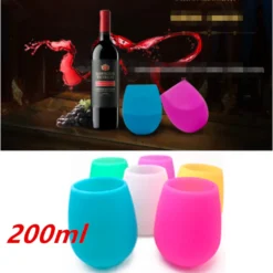 6er Set 200ml Unzerbrechlich Blau Silikon Biergläser Whisky GläSer Wein Becher Stammlos Weinbecher Tasse -Küchenzubehör da78e0b32b0f36a2ff04370f3adf2165