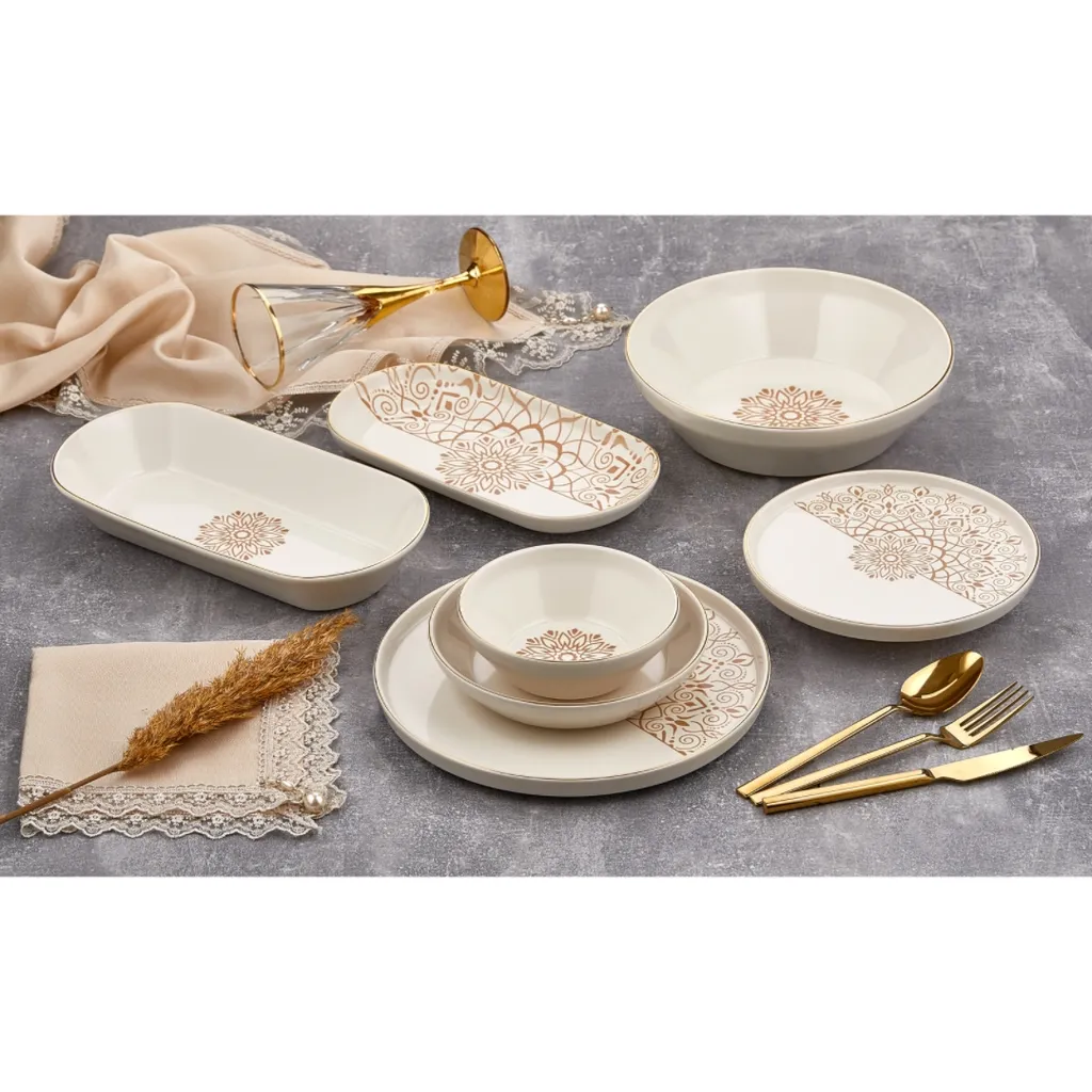 Tac Laterna Vicenza 53-teiliges Porzellangeschirr Goldrand 1 Tac Laterna Vicenza 53-teiliges Porzellangeschirr Goldrand