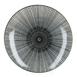 Mambocat Taipei 18-tlg. Teller Set I 6 Personen I Schwarz & Weiß Linien-Muster -Küchenzubehör dbd507a21dea742f67120a252c5cc1f6