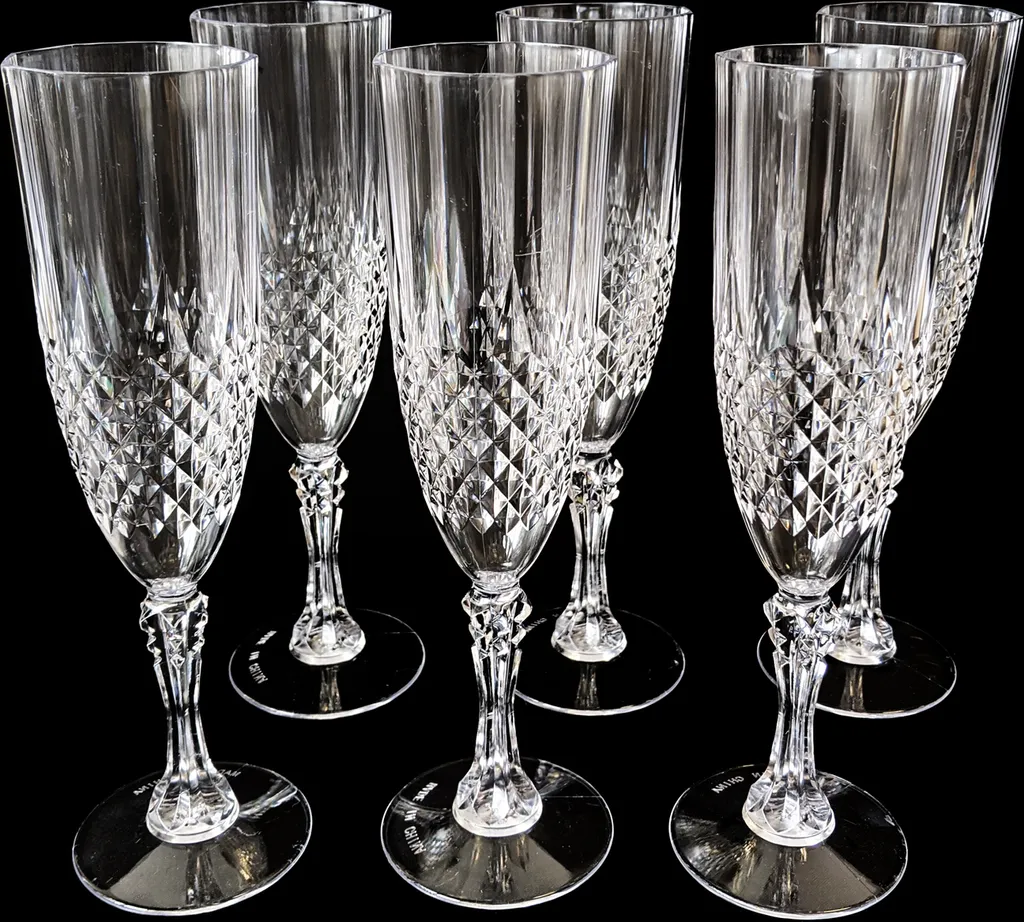 6er Set Kunststoff Champagner-Gläser Kristalleffekt 200ml / Ø6x22,5cm 2 6er Set Kunststoff Champagner-Gläser Kristalleffekt 200ml / Ø6x22,5cm – Bild 2