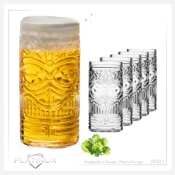 Tiki Gläser Set 6-Teilig Hoch Aus Glas 450ml (max. 500ml) Cocktailgläser Biergläser -Küchenzubehör de0c112c11b80bf472d0bb45519c7e65