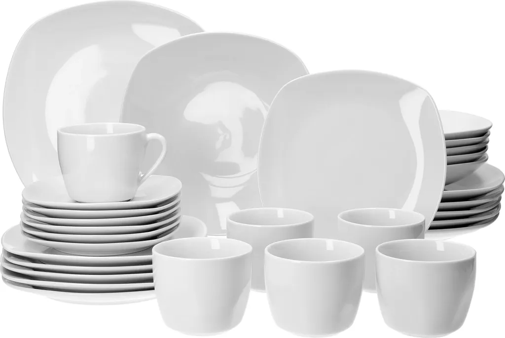 Kombiservice Lilli 60tlg. Weiß Porzellan Für 12 Personen 1 Kombiservice Lilli 60tlg. Weiß Porzellan Für 12 Personen