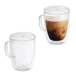 Relaxdays Doppelwandige Kaffeegläser 2er Set -Küchenzubehör e11017245c206a8fc2bd16255cd1b92c