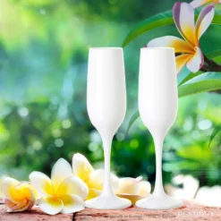 Weiße Sektgläser Set 6 Teilig Champagnergläser 160ml (max. 200ml) Aus Glas