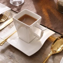 MALACASA, Serie Flora, 18 Tlg . Set Cremeweiß Porzellan Kaffeeservice Geschirrset Mit Je 6 Kuchenteller, 6 Tasse 220ml, 6 Untertasse Für 6 Personen -Küchenzubehör e37658b4ebb8fa13f3e6a7a158839b72