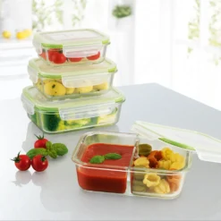 GOURMETmaxx Glas-Frischhaltedosen Klick-it 8-tlg. Limegreen Frischhaltedosen 4er Set Glas Klick-It Gefrierdosen Lunchbox Brotdose Limegreen -Küchenzubehör e4d8298c241ab78fb3d5b98fc199175d
