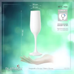 Weiße Sektgläser Set 6 Teilig Champagnergläser 160ml (max. 200ml) Aus Glas -Küchenzubehör e5312d7714fdc921feffdcff5185473b