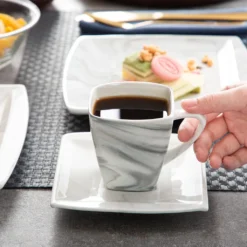 MALACASA, Serie Blance, 36 Tlg. Set Marmor Porzellan Kaffeeservice Geschirrset, Mit 12 Stück Kuchenteller, 12 Stück 180ml Tasse Und 12 Stück Untertasse Für 12 Personen 14 MALACASA, Serie Blance, 36 Tlg. Set Marmor Porzellan Kaffeeservice Geschirrset, Mit 12 Stück Kuchenteller, 12 Stück 180ml Tasse Und 12 Stück Untertasse Für 12 Personen -Küchenzubehör e792780e68e1a9a439b7ad4bf2c46316