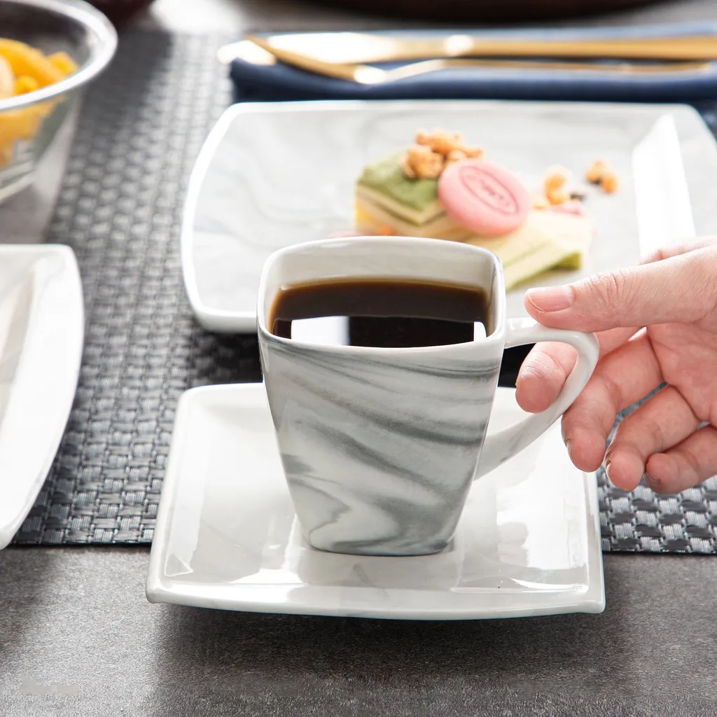 MALACASA, Serie Blance, 36 Tlg. Set Marmor Porzellan Kaffeeservice Geschirrset, Mit 12 Stück Kuchenteller, 12 Stück 180ml Tasse Und 12 Stück Untertasse Für 12 Personen 5 MALACASA, Serie Blance, 36 Tlg. Set Marmor Porzellan Kaffeeservice Geschirrset, Mit 12 Stück Kuchenteller, 12 Stück 180ml Tasse Und 12 Stück Untertasse Für 12 Personen – Bild 5