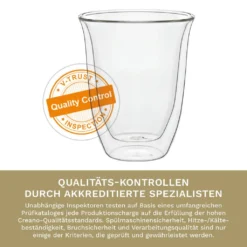 Creano Doppelwandige Gläser 250ml „DG-V“, 4er Set, Thermoglas Doppelwandig Aus Borosilikatglas, Kaffeegläser, Teegläser, Latte Gläser, Doppelwandgläser -Küchenzubehör e85207c31930001cba1fe1124834b375 1