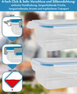Classbach® 5er-Set Kunststoff-Frischhaltedosen Mit Deckel 100% Dicht, Lunchbox Brotdose Meal Prep Boxen Mit Deckel, Vorratsdosen Geeignet F. Spülmaschine, Mikrowelle Und Gefrierfach C-FHD 4007 K 10 Classbach® 5er-Set Kunststoff-Frischhaltedosen Mit Deckel 100% Dicht, Lunchbox Brotdose Meal Prep Boxen Mit Deckel, Vorratsdosen Geeignet F. Spülmaschine, Mikrowelle Und Gefrierfach C-FHD 4007 K -Küchenzubehör e8bcd60afcd03877946769e7b7b268d5