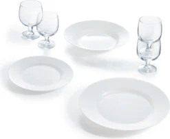 Tellerset Tafelservice Geschirrset 6 Personen 18 Tlg. Glas Luminarc Weiß Glatt -Küchenzubehör e8e9b72546af597f36ab1d8075fd9691
