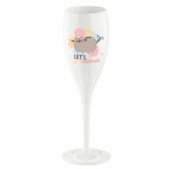 Koziol Sektglas Cheers No.1 Pusheen Lets Celebrate, Kunststoff, Baumwolle White, 100 Ml, 8031525