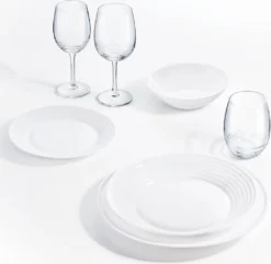 Tafelservice Harena 18-teilig Weiß LUMINARC Essservice Geschirrset Tafelset -Küchenzubehör ea205ea3fd87e4d1aa8334874304f038