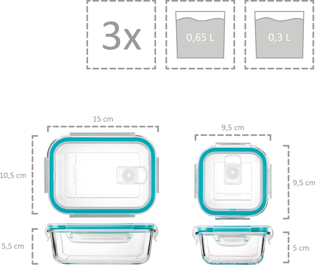 Sänger Frischhaltedosen Set Aus Glas 12er Set 4 Sänger Frischhaltedosen Set Aus Glas 12er Set – Bild 4