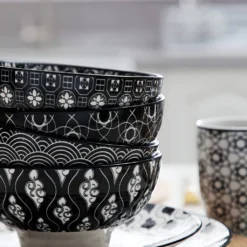 Vancasso, Haruka Porzellan Geschirrservice, 32-teilig Rund Kombiservice Geschirrset Tafelservice Für 8 Personen, Schwarz -Küchenzubehör eab79a12daeb0b13ba635c5acb3d1f4f