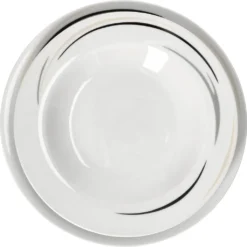 12tlg Tafel-Service Home Suppenteller Speiseteller Streifen Porzellan-Geschirr -Küchenzubehör ec9ddf8204f0990e5f8630f7d2977f86