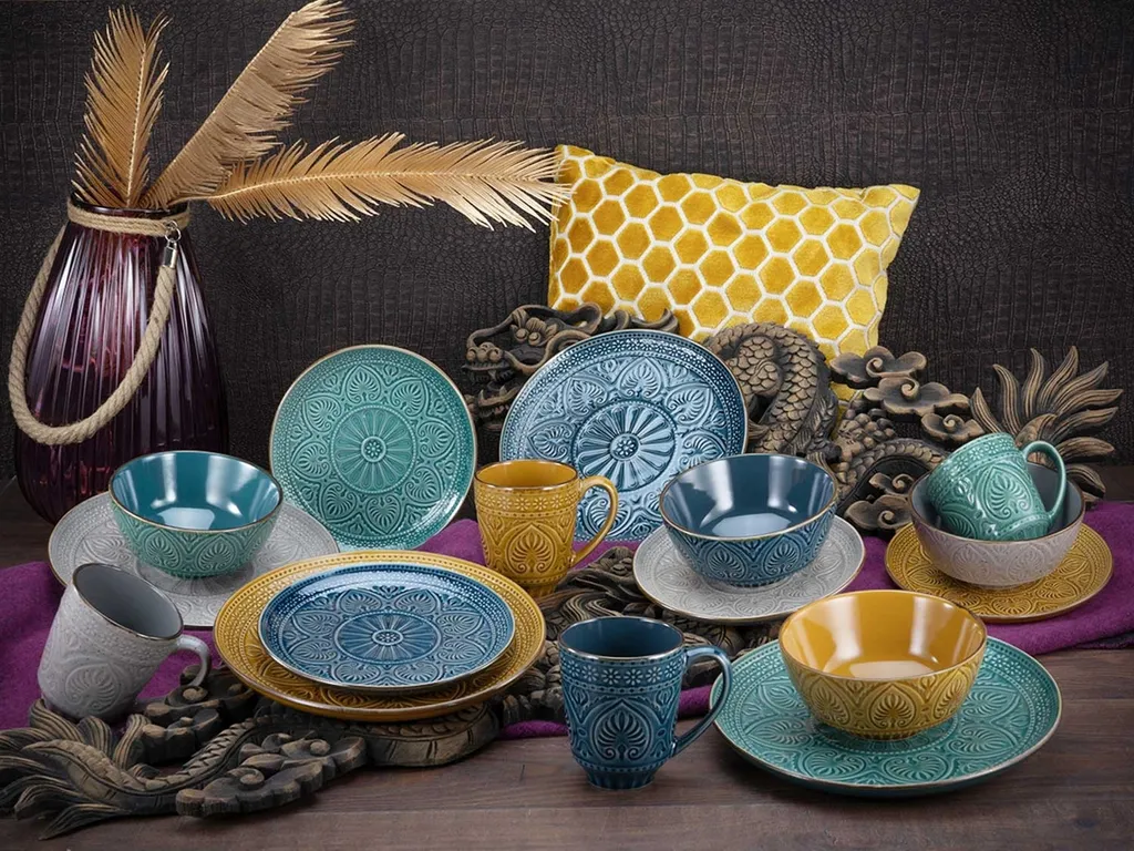 CreaTable 22561 Kombiservice Samarkand Für 4 Personen, Steinzeug, Mehrfarbig (1 Set, 16-teilig) 2 CreaTable 22561 Kombiservice Samarkand Für 4 Personen, Steinzeug, Mehrfarbig (1 Set, 16-teilig) – Bild 2