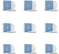 FIFTYEIGHT Kombi-Service 30-tlg. - Tassen + Teller (mit Biss) + Hochwertige Tischsets -Küchenzubehör ee380a2f34e40f4c5575a5b3e6385c10