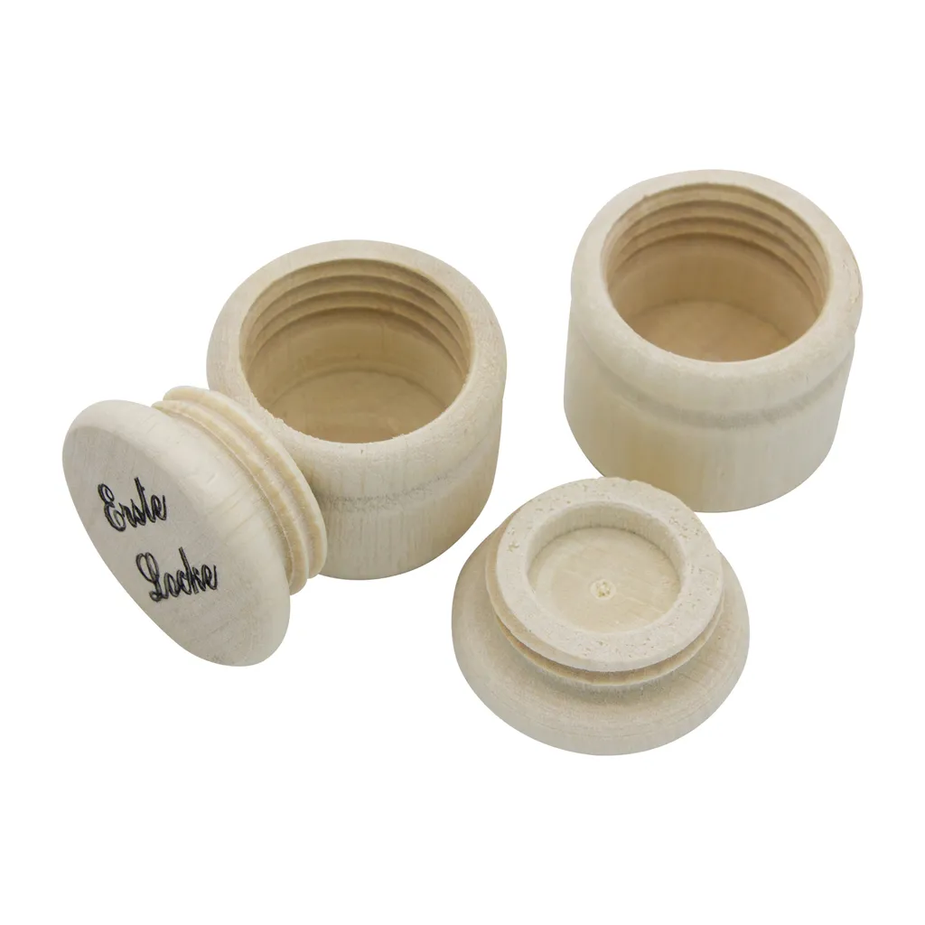 Milchzähne Und Erste Locke Aus Holz Dosen Set Ø 3,5 Cm (klein) 2 Milchzähne Und Erste Locke Aus Holz Dosen Set Ø 3,5 Cm (klein) – Bild 2