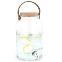 Navaris Getränkespender 5,6 Liter Aus Glas - Mit Zapfhahn Aus Edelstahl Und Kork Deckel - Wasserspender Glasbehälter Für Kalte Getränke -Küchenzubehör f6b930c6c13236d661e140bda2f31f47