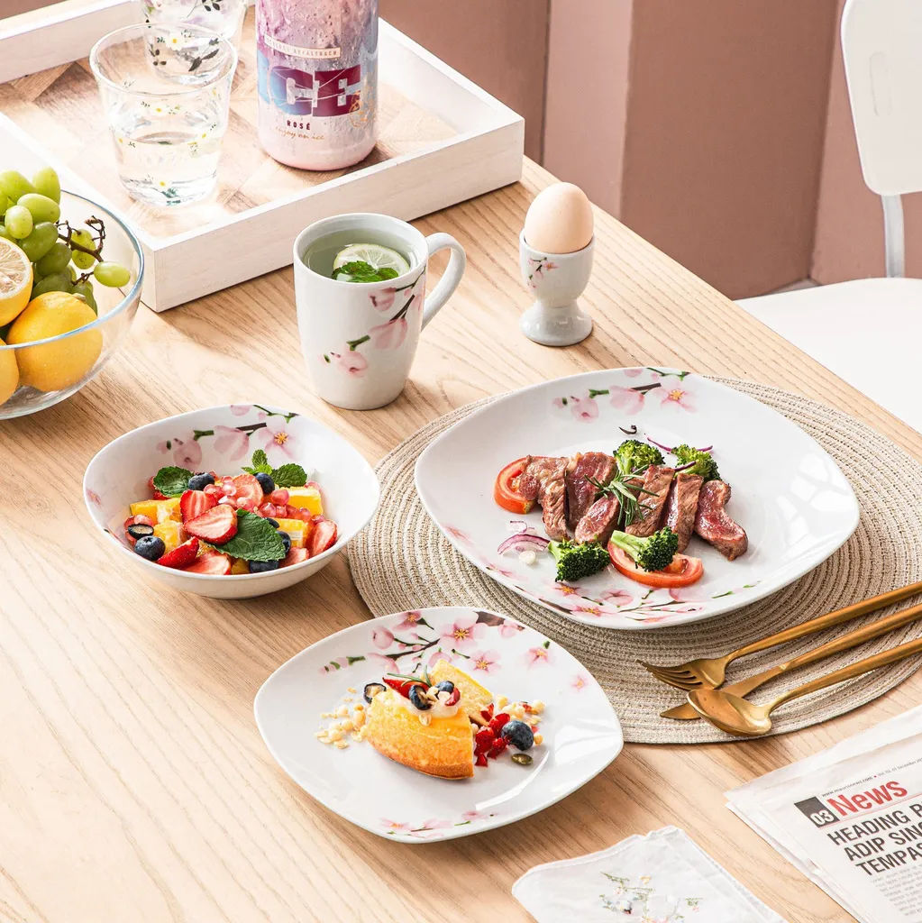 VEWEET Porzellan Kombiservice 'Annie', 40 Teilig Geschirrservice Für 8 Personen, Frühstückservice Mit Je 8 Eierbecher, Kaffeebecher 350 Ml, Müslischalen, Dessertteller Und Flachteller 7 VEWEET Porzellan Kombiservice 'Annie', 40 Teilig Geschirrservice Für 8 Personen, Frühstückservice Mit Je 8 Eierbecher, Kaffeebecher 350 Ml, Müslischalen, Dessertteller Und Flachteller – Bild 7