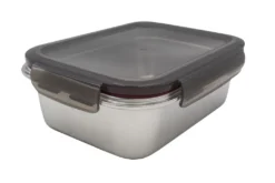 2 Stück Steuber Edelstahl Frischhaltedose 650 Ml, Luftdichter Klickdeckel, Backofengeeignet