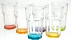 Trinkglas Cocktailglas Caipirinha Glas Transparent Oder Farbig Sortiert 300 Ml , Farbe:Mehrfarbig Sortiert, Stückzahl:6 Stück